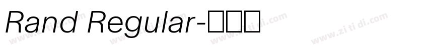 Rand Regular字体转换